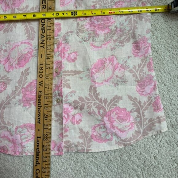 Carlies Court Vintage Floral Linen Blouse - Picture 10 of 11